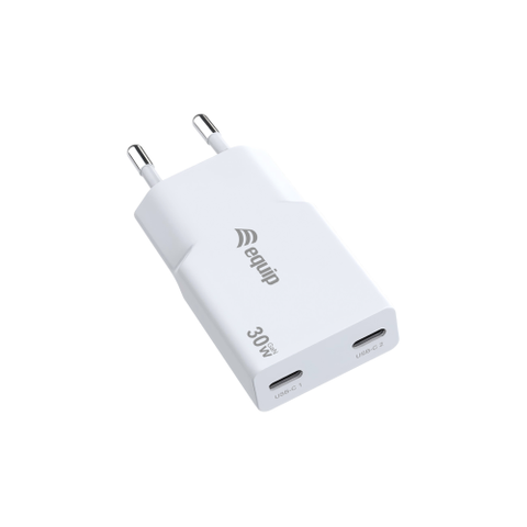 ALIMENTATORE 30W GAN 2 PORTE SLIM W 2*USB C QC+PD3.0