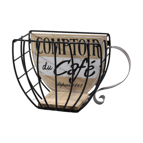 PORTACAPSULE A FORMA DI TAZZA CON LEGNO