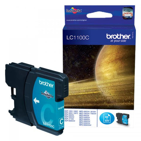 Tinta Brother LC-1100C Ciano 325pp X DCP-6690CW DCP-J715W MFC-6490CW MFC-5490CN MFC-5895CW MFC-5890CN MFC-6890CDW MFC-J615W