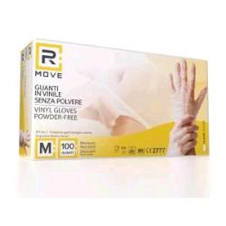 RMOVE GUANTI VINYL CLEAR TAGLIA M USO MEDICO SENZA POLVERE TRASPARENTE CONF 100 PZ.