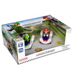 CARRERA TWINPACK MARIO KART P WING MARIO E IL DRAVO YOSHI CON AUTO PULLE SPEED IN SCALA 1:43