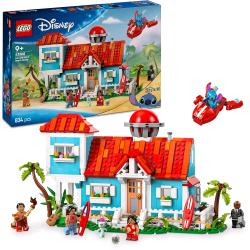 LEGO DISNEY CASA SULLA SPIAGGIA DI LILO E STITCH CON 6 STANZE OSSERVATORIO ASTRONAVE E 5 MINIFIGURE