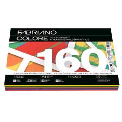 FABRIANO COLORE MIX FORTI RISMA DA 100 FOGLI 160 GR 21 X 29.7 CM A4 COLORI ASSORTITI