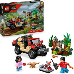 LEGO JURASSIC WORLD FUGA DAL RAPTOR SUL FUORISTRADA CON 2 FIGURE DI DINOSAURO UNA MACCHINA E 2 MINIFIGURE