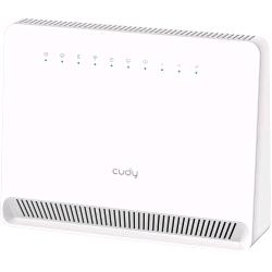 Módem router CUDY LT500E 4G LTE CAT 4 con ranura por tarjeta SIM, Wi-Fi AC1200 de doble banda (2,4/5 GHz), OpenVPN, WireGuard, IPSEC, VPN de cliente, antena interna, Mesh Blanco