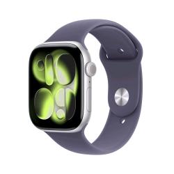 APPLE WATCH SERIES 11 GPS + CELLULAR 5G 46mm CASSA ALLUMINIO ARGENTO CON SPORT BAND VIOLA NEBBIA - M/L