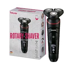 BEURER MN8X RASOIO ELETTRICO RICARICABILE 3 TESTINE AD ATTACCO MAGNETICO FLESSIBILE IMPERMEABILE NERO