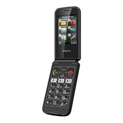 EMPORIA TALKglam 2.4" EASY PHONE CLAMSHELL TRA TASTI SELEZIONE RAPIDA FLIP ATTIVO COMPATIBILE CON APPARECCHI ACUSTICI NERO