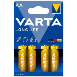 VARTA LONGLIFE BATTERIE ALCALINE STILO AA IN BLISTER DA 4 Pz. CONF 20 Pz. TOTALE 80 Pz.