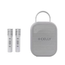 CELLY PARTYKIDS2 SPEAKER WIRELESS 10 W CON 2 MICROFONI WIRELESS CON EFFETTI VOCALI PER BAMBINI LUCI RGB VANO PORTAMICROFONI SUL RETRO DELLO SPEAKER GRIGIO