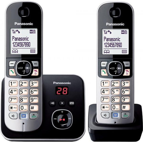 Panasonic KX-TG6822GB telefono Telefono DECT Nero, Argento Identificatore di chiamata