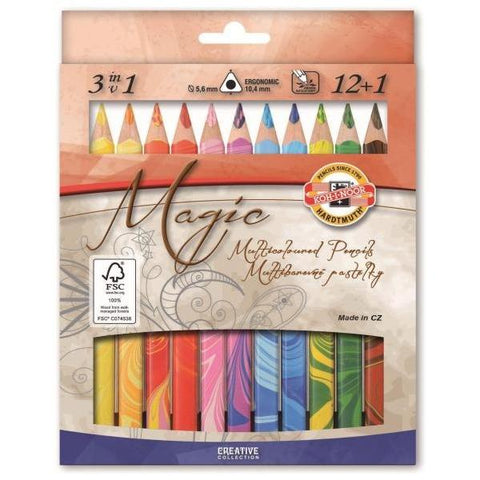 KOH-I-NOOR MAGIC PASTELLI MULTICOLORE 5.6 mm COLORI ASSORTITI CONF. 12 Pz.