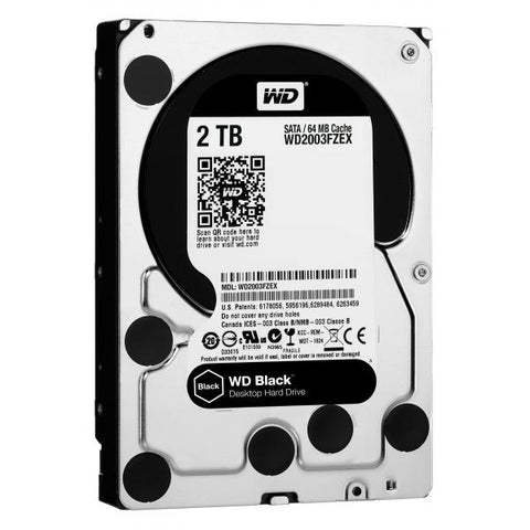 WESTERN DIGITAL BLACK HDD INTERNO 2.000GB SATA III FORMATO 3.5" 7.200 RPM GARANZIA ITALIA (WD2003FZEX)