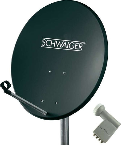 SCHWAIGER SAT Anlage 60 cm 4 Teilnehmer Quad-LNB (con interruptor) Anthrazit