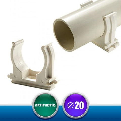 2001CF Clips Fissatubo per Tubi Rigidi Scarico Condensa - Diametro 20 mm