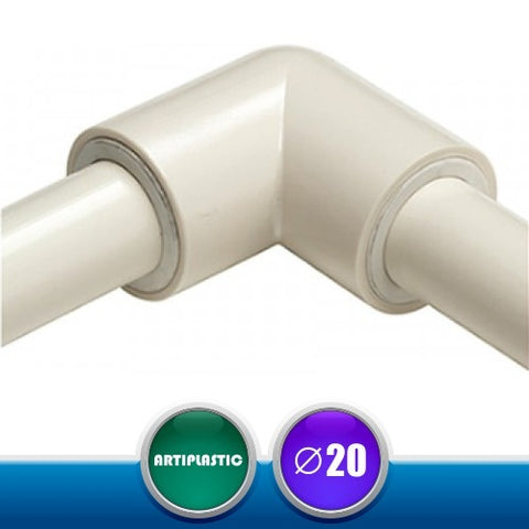 2004CR Connettore Angolare a 90 per Tubi Rigidi Scarico Condensa - Diametro 20 mm