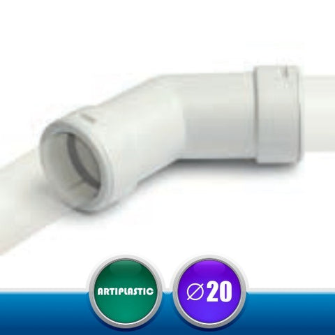 2013AOR Angolo 135 Junta tórica para tubo rígido Scarico Condensa - Diámetro 20 mm