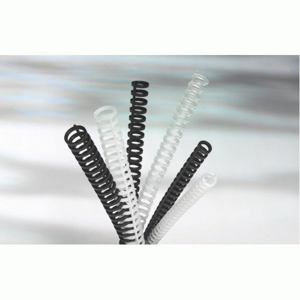GBC PLASTIC CLIK DORSI IN PLASTICA A SPIRALE 34 ANELLI DA 8 mm RILEGATURA 1/45 FOGLI COL. TRASPARENTE CONF 50 Pz.