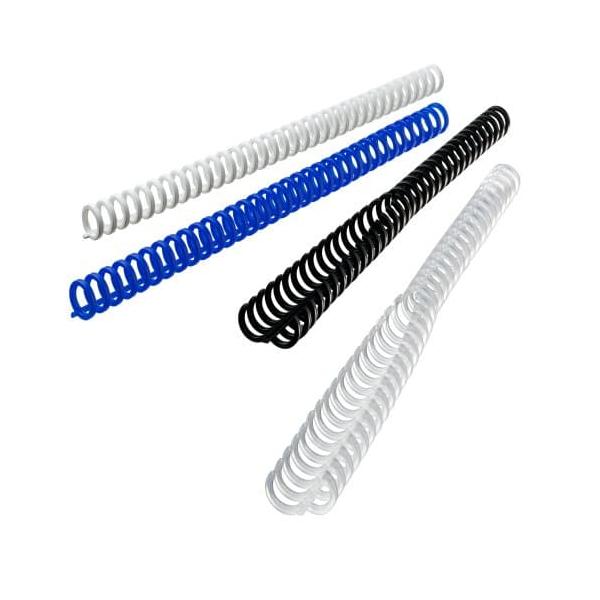 GBC PLASTIC CLIK DORSI IN PLASTICA A SPIRALE 34 ANELLI DA 8 mm RILEGATURA 1/45 FOGLI COL. TRASPARENTE CONF 50 Pz.