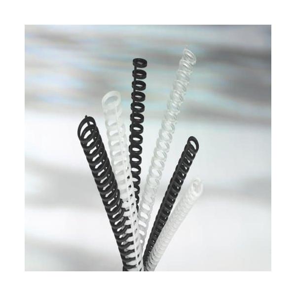 GBC PLASTIC CLIK DORSI IN PLASTICA A SPIRALE 34 ANELLI DA 8 mm RILEGATURA 1/45 FOGLI COL. TRASPARENTE CONF 50 Pz.