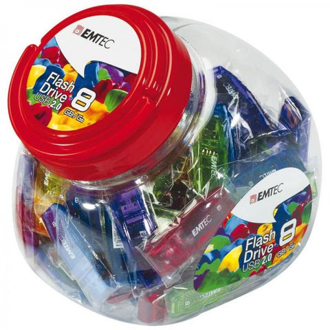 Emtec C410 Color Mix - Candy Jar 2.0 unità flash USB 8 GB USB tipo A Blu, Verde, Porpora, Rosso, Giallo