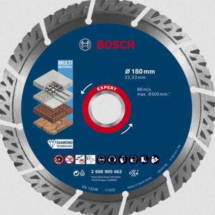 Bosch Expert Multi Material - Diamant-Schneidscheibe - fr Beton, Stahlbeton, Ziegelsteine, Dachziegel - 180 mm (2608900662)