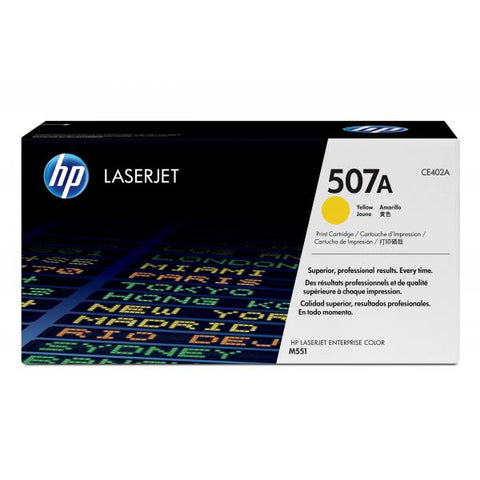 HP 507A TONER GIALLO PER LJ ENTERPRISE 500COLOR M551DN-M551XH-COLOR LASERJET M570DN-LASERJET M570DW-LASERJET 500 M575DN-COLOR LASERJET M575F MFP GARANZIA ITALIA (CE402A)