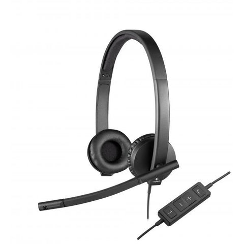 LOGITECH H570E CUFFIE STEREO CON MICROFONO CAVO 1MT CONNETTORE USB COLORE NERO