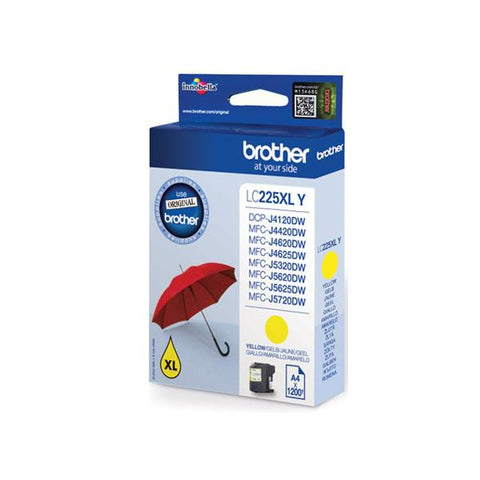 INK BROTHER LC-225XLY GIALLO 1200PP X MFC-J5320DW MFC-J5620DW MFC-J5720DW MFC-J4620DW