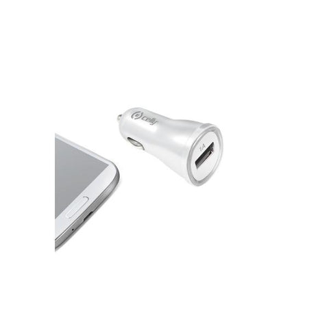 CELLY CCUSBW CARICABATTERIE DA AUTO COMPATIBILE IPHONE 5S PORTA USB 1 AMPERE COLORE WHITE