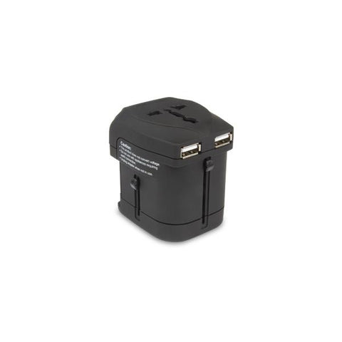 HAMLET XPW2UTRAVEL ADATTATORE UNIVERSALE 110/230VAC 2 USCITE USB BLACK GARANZIA ITALIA