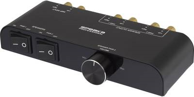 SpeaKa Professional 2 Port Lautsprecher-Umschalter integrierter Lautstrkeregler Schwarz (SP-6518220)