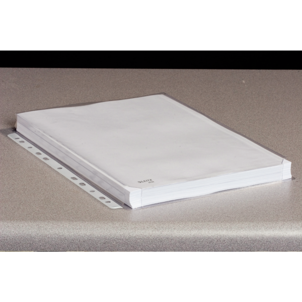 LEITZ BUSTE CON FORATURA UNIVERSALE A SOFFIETTO IN PP CM 22X30 A4 TRASPARENTE CONF 10 Pz.