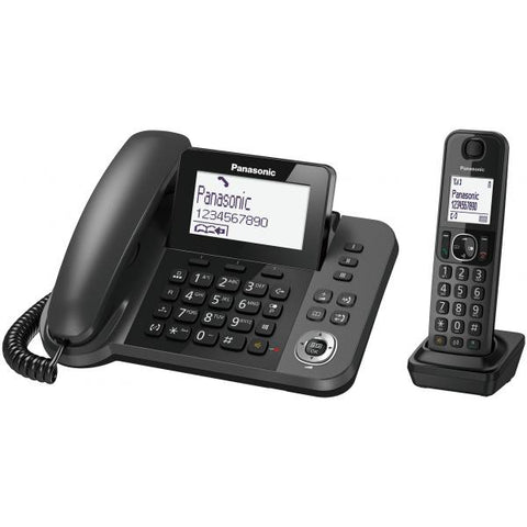 PANASONIC KX-TGF310EXM 2 IN 1 CORDLESS DECT + TELEFONO DA TAVOLO COLORE NERO
