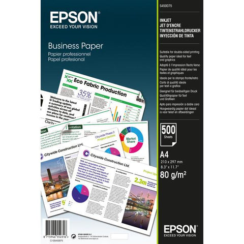 EPSON S450075 1 RISMA 500 FOGLI CARTA FORMATO A4 80 GR/M2 COLORE BIANCO