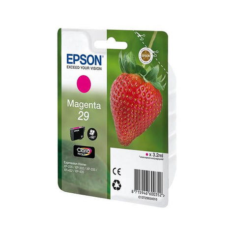 EPSON 29 CARTUCCIA INCHIOSTRO MAGENTA 3.2 ML PER Expression Home XP-245, 247, 255, 257, 332, 342, 345, 352, 355, 435, 442, 445, 452, 455