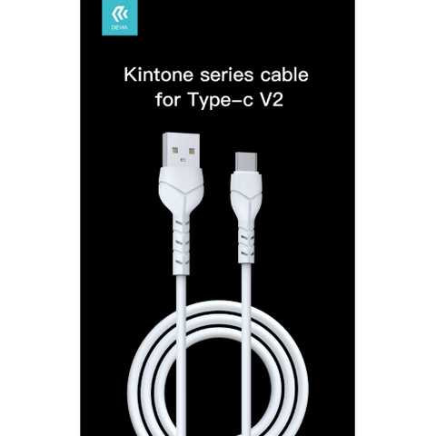 DEVIA KINTONE CAVO TIPO-C 5V 2.1A 1MT CARICA E DATI BIANCO