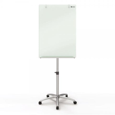 Nobo Portablocco magnetico portatile in vetro Diamond (Nobo 1903949 Diamond Glass Mobile Magnetic Flipchart Easel)
