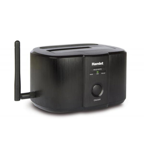 HAMLET HXDDWIFI DOCKING STATION PER HDD SATA 2.5"/3.5" MAX 4TB CONNESSIONI USB 3.0 + WIRELESS COLORE NERO
