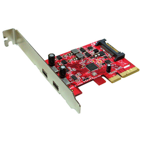 ROLINE PCI-Express x4 Adapter, 2x Ports Type C USB3.1 scheda di interfaccia e adattatore USB 3.2 Gen 1 (3.1 Gen 1)