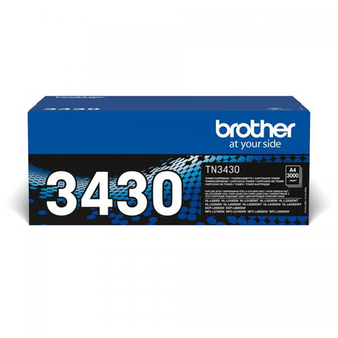 TONER BROTHER TN-3430 Nero 3.000PP X DCP L5500 L6600 HL L5000 L5100 L6400 L5200 L6300 MFC L5700 L5750 L6800 L6900