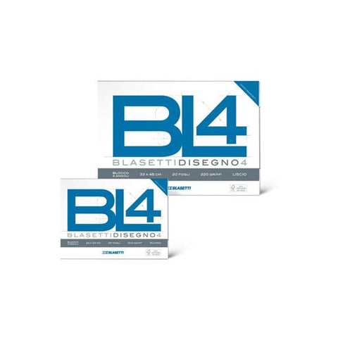 BLASETTI ALBUM DISEGNO BL4 4 ANGOLI CM 24X33 200 GR RUVIDO 20 FOGLI COLORE BIANCO