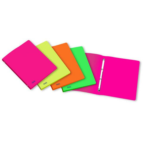 FAVORIT NEON RACCOGLITORE 4 ANELLI DA 15 MM IN PP 320X260 MM A4 DORSO 1.5 CM COLORI ASSORTITI