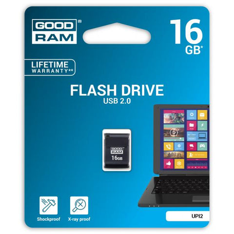 PENDRIVE GOODRAM UPI2 16GB USB MINI 2.0 BLK - RETAIL BLISTER