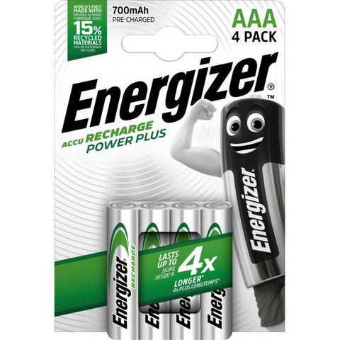 ENERGIZER POWER PLUS BATTERIA RICARICABILE Ni-MH MINI STILO AAA 750mAh CONF 4 Pz.
