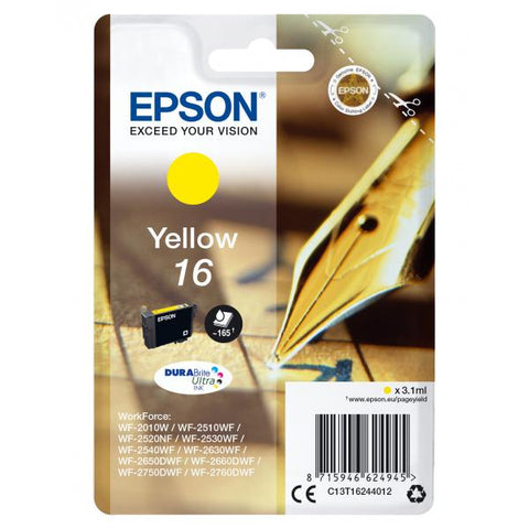 INK EPSON C13T16244012 GIALL PENNA/CRUCIVERBA DURABRITEULTRA WF-2010 2510 2520 2530 2540 2630 2650D 2660 2760 2750