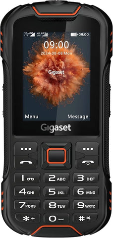 Gigaset GLX8 Plus Robustes 4G Tastenhandy IP68 Dual-SIM Schwarz-Orange