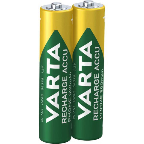 VARTA PHONE POWER BATTERIA MINI STILO AAA 800 mAh RICARICABILE BLISTER 2 Pz.