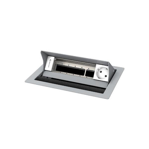 Kindermann 7492000071 Tipo F (Schuko) Argento, Bianco cassetta di scarico