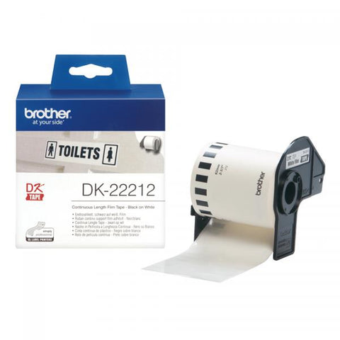 BROTHER DK-22212 NASTRO ADESIVO BIANCO STAMPA NERO 62MM X 15.24 MT PER QL500-QL500A-QL550-QL560VP-QL570-QL580N-QL650TD-DL1050-QL1060N (DK22212)